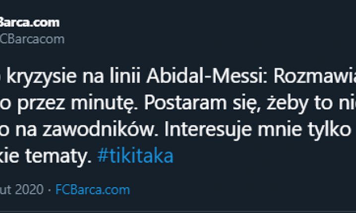 Quique Setién nt. spięcia na linii Abidal-Messi...